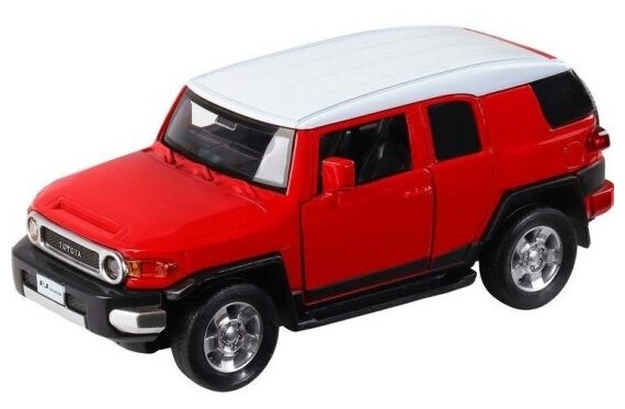 Масштабная модель Автопанорама JB1251289 Toyota FJ Cruiser красный свет звук 1:32