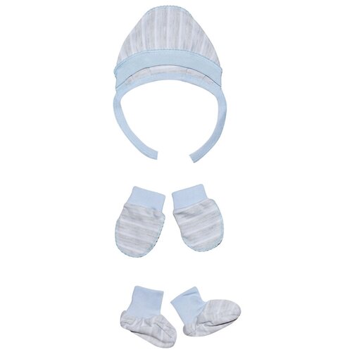 Комплект одежды  Клякса детский, пинетки и рукавицы и чепчик, размер §14563072/§14557902, голубой