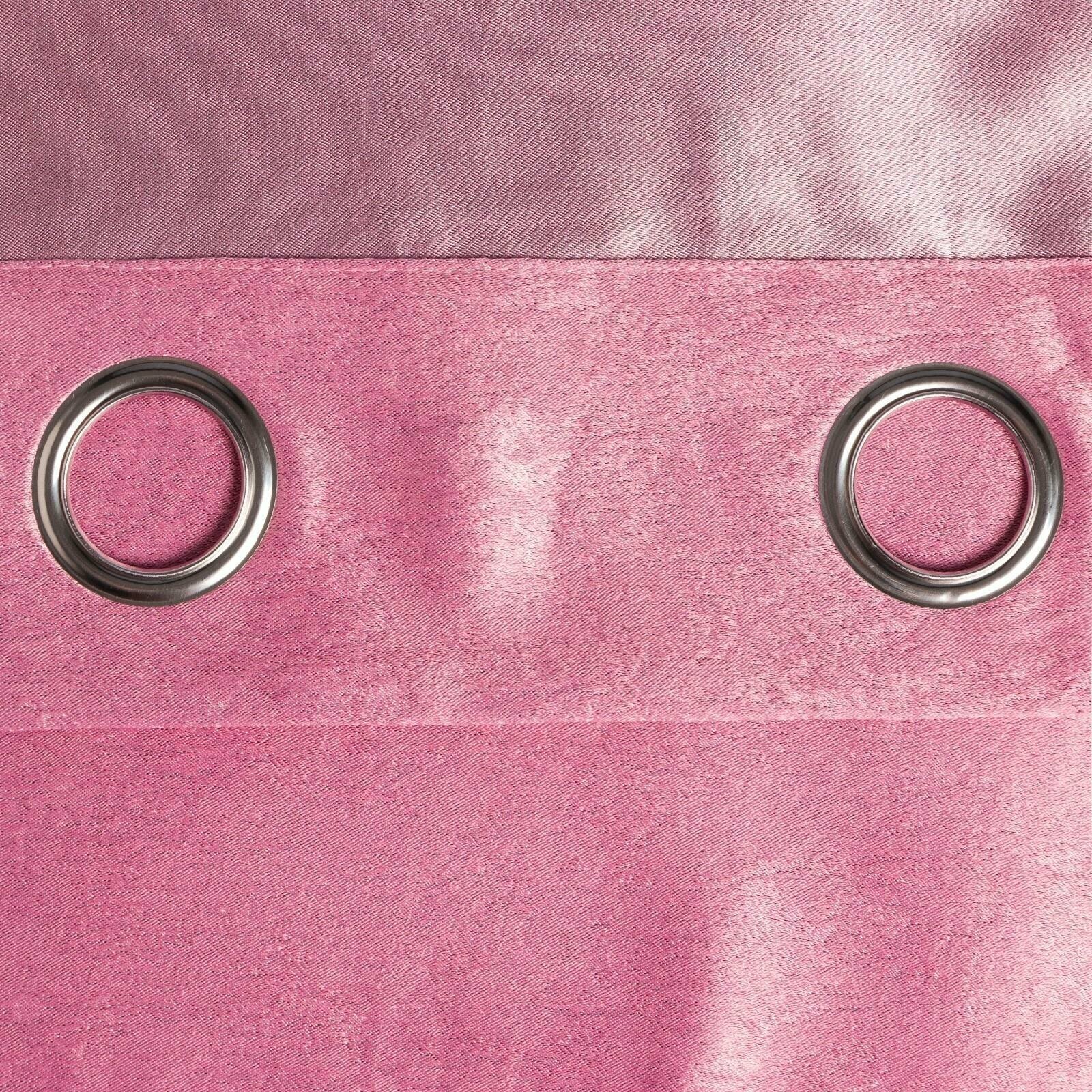 Штора портьерная Этель "Классика" цв. розовый, на люверсах 130*300 см, 100% п/э - фотография № 4