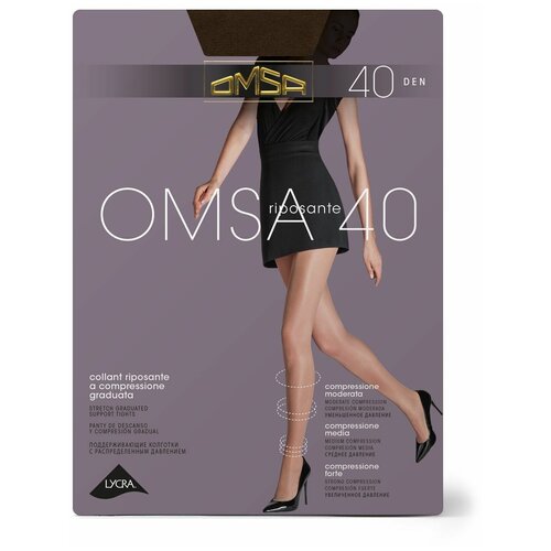 Колготки Omsa Caramello, 40 den, размер 4/3, бежевый, коричневый