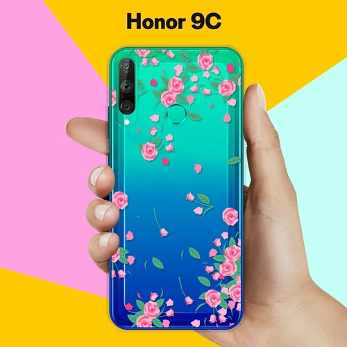 силиконовый чехол на honor 9c розовый Силиконовый чехол Розочки на Honor 9C