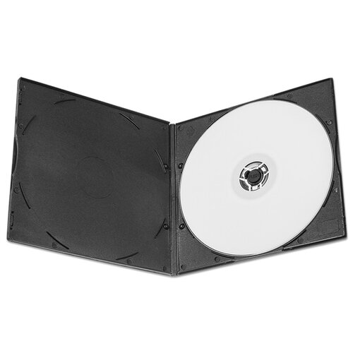 Коробка DVD Box Slim half для 1 диска, 7мм черная горизонтальная, упаковка 20 штук.