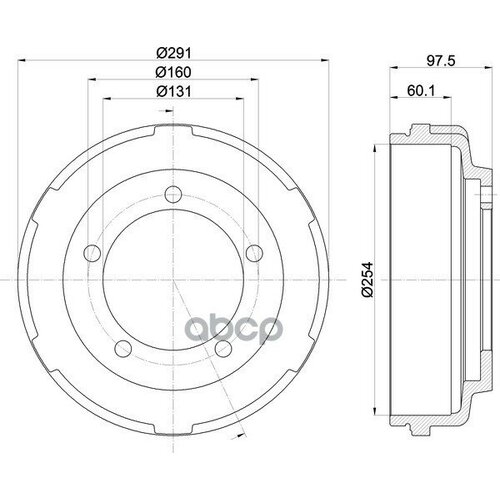 Барабан Тормозной Задн Transit Bus Fd_ _ Fb_ _ Fs_ _ Fz_ _ Fc_ _ Transit Kasten Fa_ _ Trans Mintex арт mbd058 11363₽