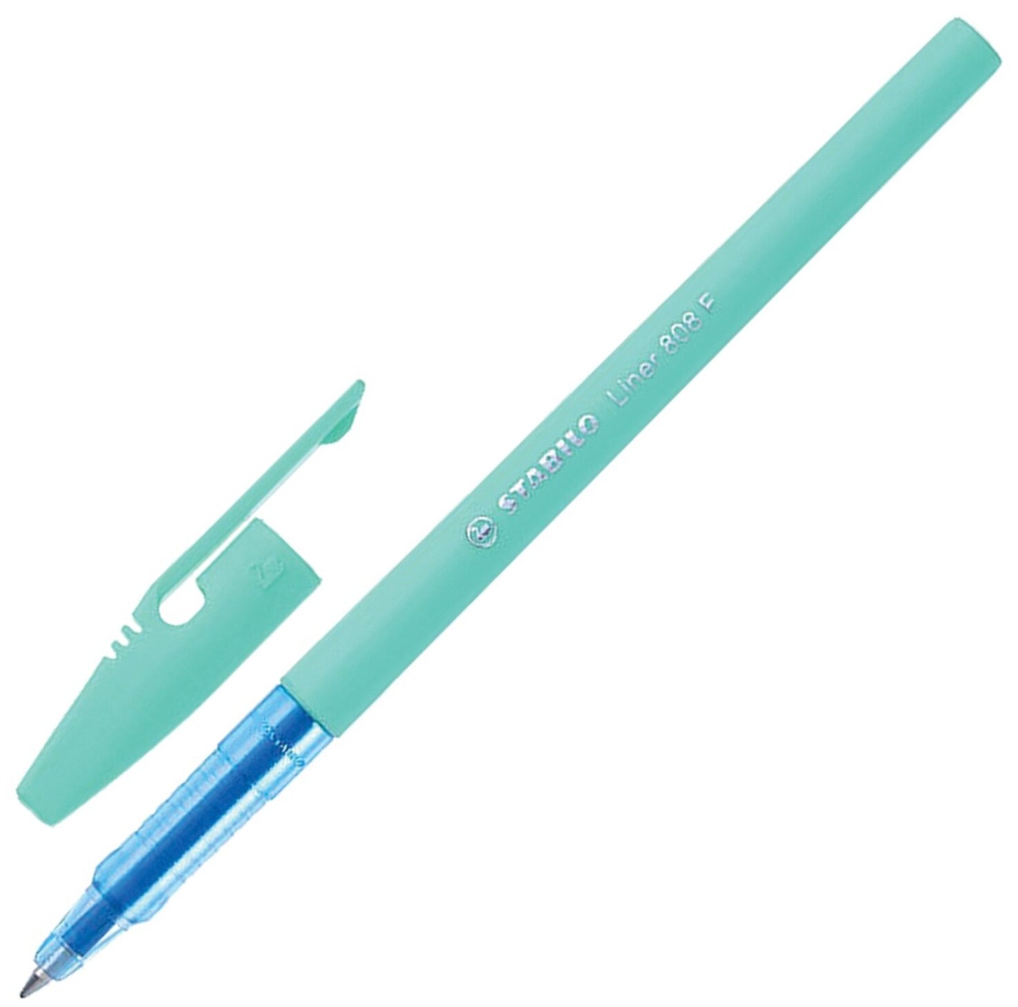 Ручка шариковая STABILO "Liner Pastel", синяя, корпус бирюзовый, узел 0,7 мм, линия письма 0,3 мм, 808FP1041-1