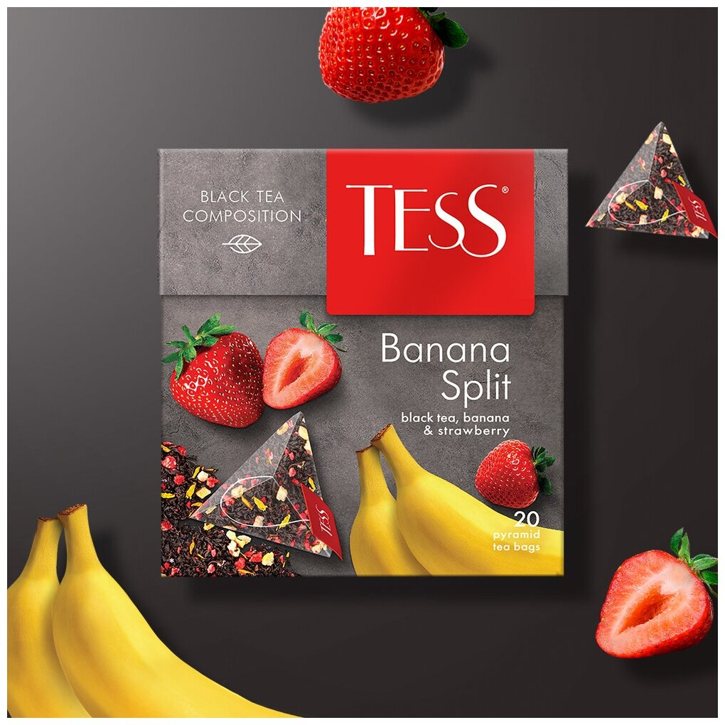 Чай черный Tess Banana Split в пирамидках 20 пак.