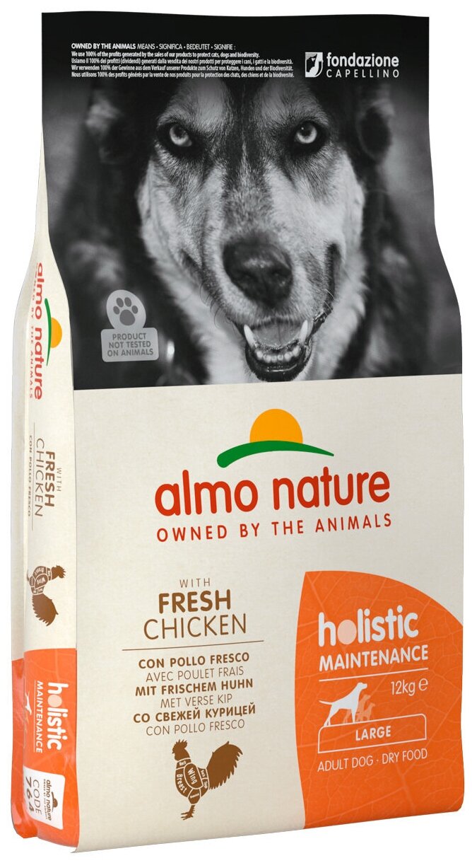 Сухой корм ALMO NATURE ADULT DOG LARGE & CHICKEN для взрослых собак крупных пород с курицей (12 кг)