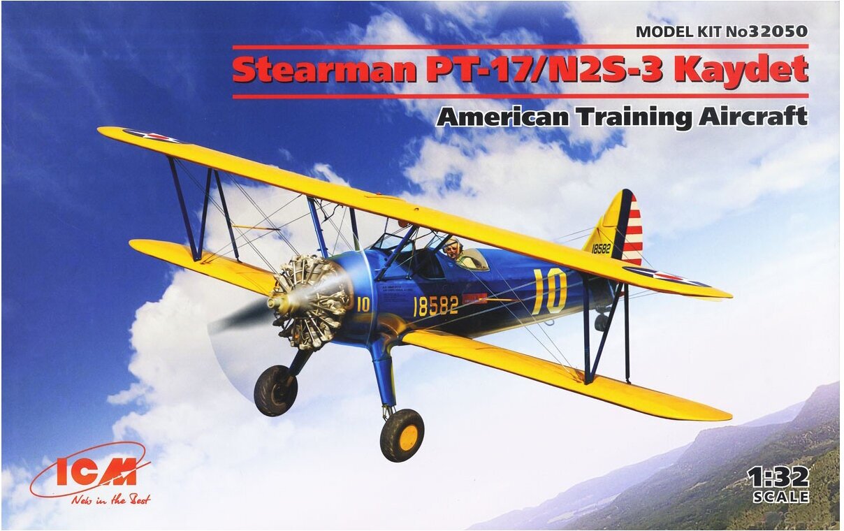 32050 Stearman PT-17/N2S-3 Kaydet , Американский учебный самолет