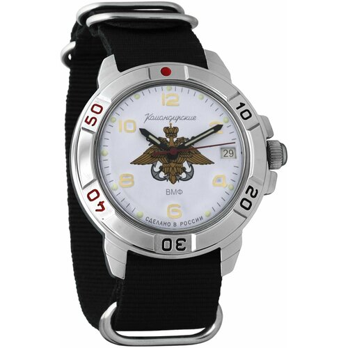 Наручные часы Восток Командирские, черный, серебряный наручные часы восток командирские 2414 431829 ремень серебряный белый