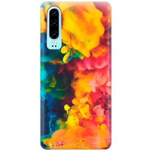 фото Силиконовый чехол на huawei p30 / хуавей п30 с принтом "красочное буйство" gosso