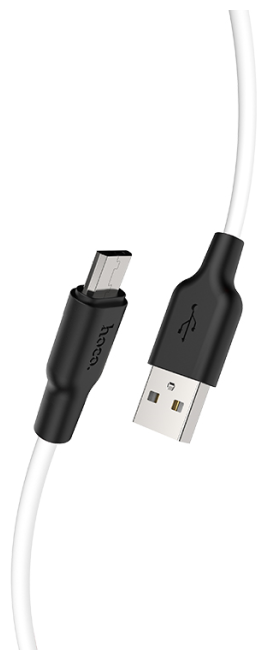 USB Кабель Micro, HOCO, X21 Plus, силиконовый, черно-белый