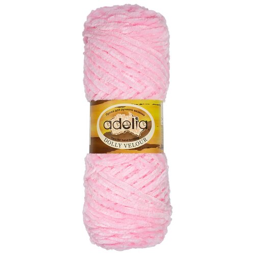 Пряжа Adelia DOLLY VELOUR 5 шт. по 100 г. набор, 100% микрополиэстер , 93 м №44 розовый