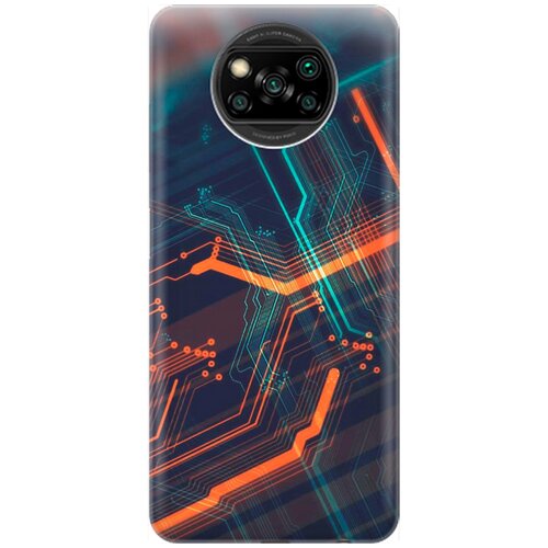 фото Re:pa накладка transparent для xiaomi poco x3 / x3 pro с принтом "микросхема"