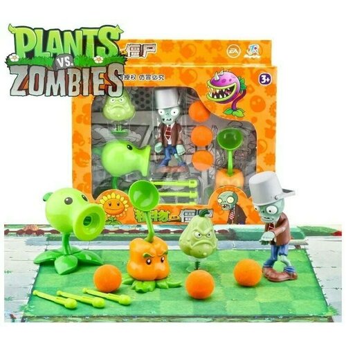 Фигурки Растения против Зомби Plants vs Zombies 4 шт. с аксессуарами Зеленый фигурки растения против зомби