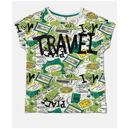 фото Футболка button blue, размер 134, зеленый