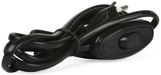 Smartbuy шнур для бра с проходным выкл. 6А 250В 1,7 м (ШВВП 2х0,75 черный) SBE-06-P05-b