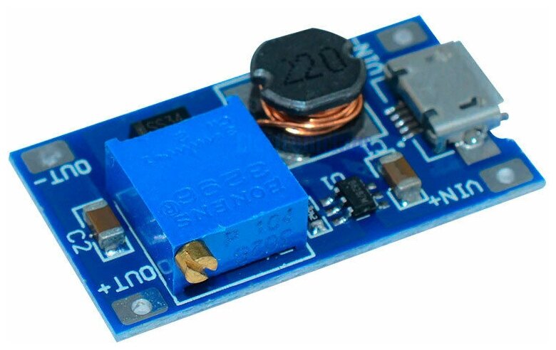 Повышающий преобразователь модуль DC-DC MT3608 micro USB комплект из 2 штук