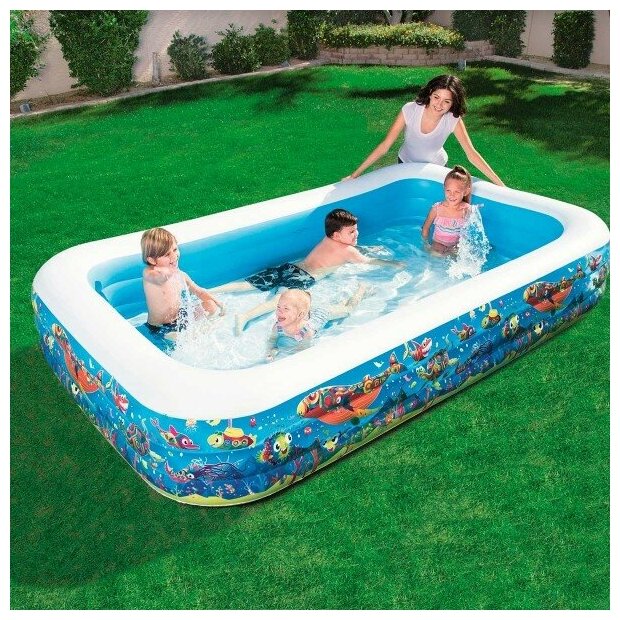 Обзор: Надувной бассейн Bestway 54121 Happy Flora Подсолнух (305х183х56см)