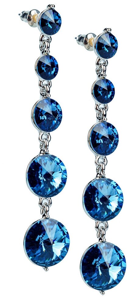 Серьги с подвесками XUPING JEWELRY, Swarovski Zirconia, синий