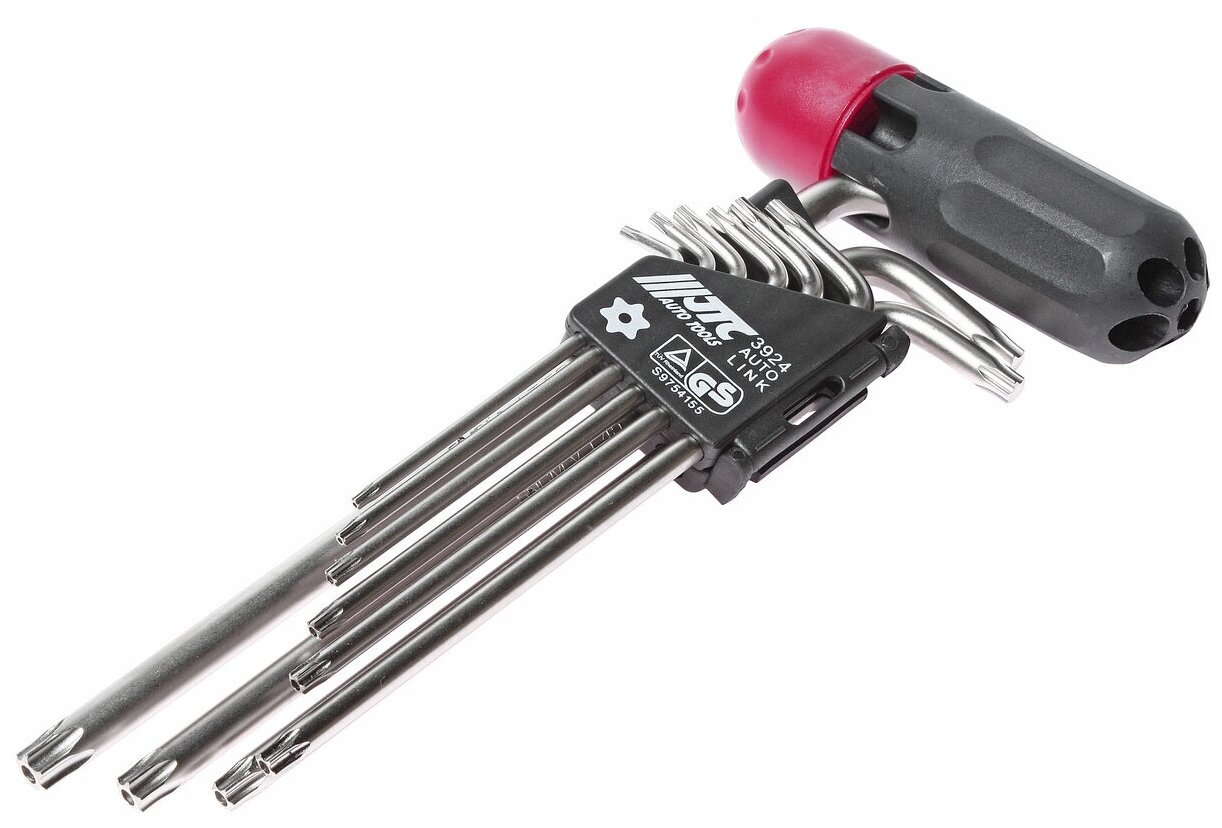 Набор ключей JTC torx Г-образных с отверстием 9 предметов