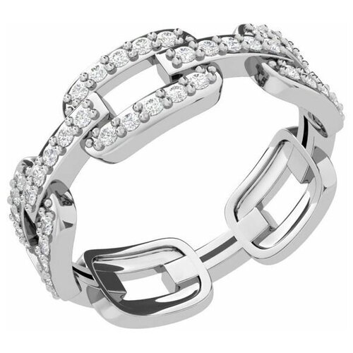 фото Кольцо из серебра с родированием с фианитами приблуды