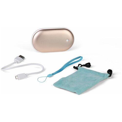 Карманная электрическая грелка в алюминиевом корпусе с функцией PowerBank 5200mAh золотистый 170000₽