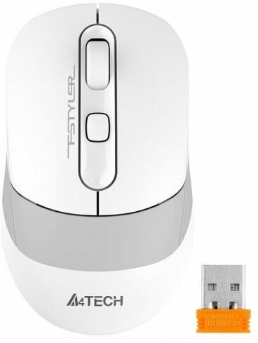 Мышь Wireless A4Tech Fstyler FB10C белый/серый оптическая (2400dpi) BT/Radio USB (4but) 1583792