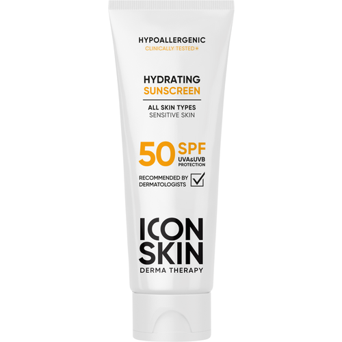 ICON SKIN Крем для лица увлажняющий солнцезащитный SPF 50 для всех типов кожи, для чувствительной кожи, 75 мл