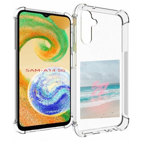 Чехол MyPads красивый пляж для Samsung Galaxy A14 4G/ 5G задняя-панель-накладка-бампер