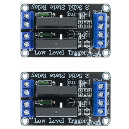 Модуль твердотельного реле (2 канала) Omron ССР G3MB-202P DC 5V для Arduino АС250В, 2А (в комплекте 2 штуки!) (Н) g3mb 202p 5v dc 1 channel solid state relay board module new relay for arduino high level fuse for arduino ssr g3mb 202p