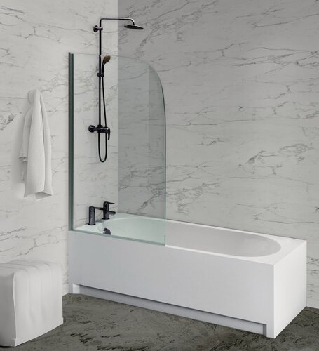 Изображение товара Шторка на ванну SEAN-10 (85*140) прозрачное стекло, распашная