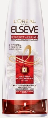 Изображение товара Бальзам для ослабленных или поврежденных волос L'oreal Paris Elseve Полное восстановление 5, 400 мл.