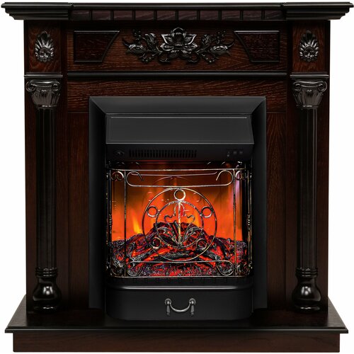 Электрокамин RealFlame Dacota AO с очагом Majestic s Lux BL, звуковая имитация камин realflame dacota ao с очагом majestic lux black