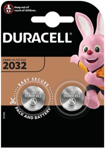 Батарейка DURACELL CR2032 BL2, упаковка 2 шт.