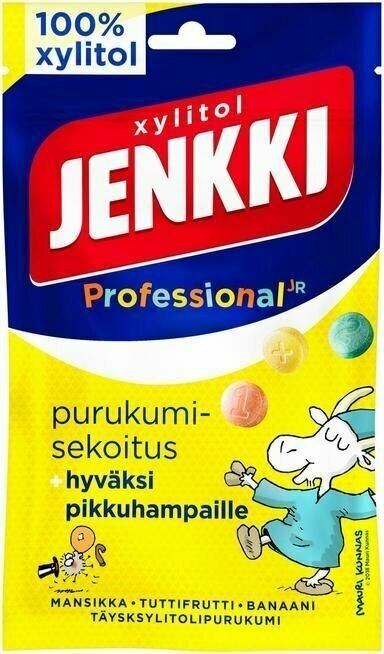 Жевательная резинка Jenkki Professional Chewing Gum Mix с ксилитом 75 г (из Финляндии)