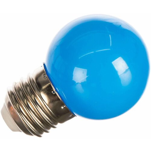 Лампа светодиодная 1 Вт 220-240В Е27 шарик, синий