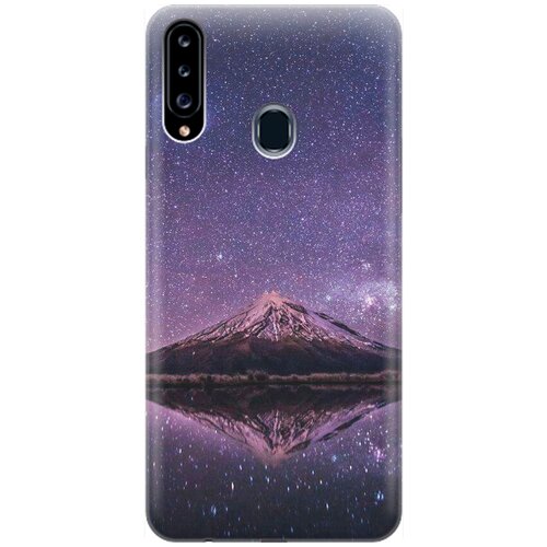 фото Силиконовый чехол на samsung galaxy a20s / самсунг а20 эс с принтом "гора и звездное небо" gosso
