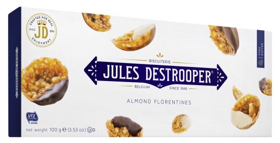 Печенье Бельгийское "Jules Destrooper" Печенье "Almond Florentines", 100 грамм - фотография № 3