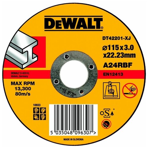 Диск отрезной DeWALT DT42201-XJ, 115 мм 1