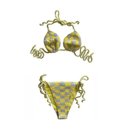 Купальник бикини Jacob Cro, размер M-L, желтый, серебряный