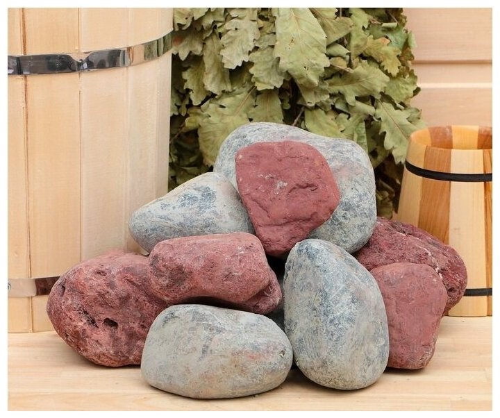 Камни для бани Малиновый Кварцит 20кг/уп - фотография № 4