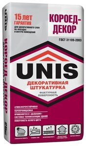 Декоративное покрытие Unis Короед-декор 2 мм <b>Штукатурка</b> декоративная крупнофракционный юнис "Кор