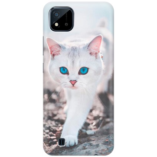 фото Силиконовый чехол на realme c20 / c11 (2021) / рилми с20 / с11 (2021) с принтом "голубоглазый кот" gosso