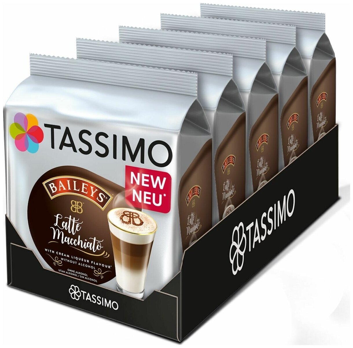 Набор кофе в капсулах Tassimo Baileys Latte Macchiato, 5 упаковок по 16 капсул - фотография № 1
