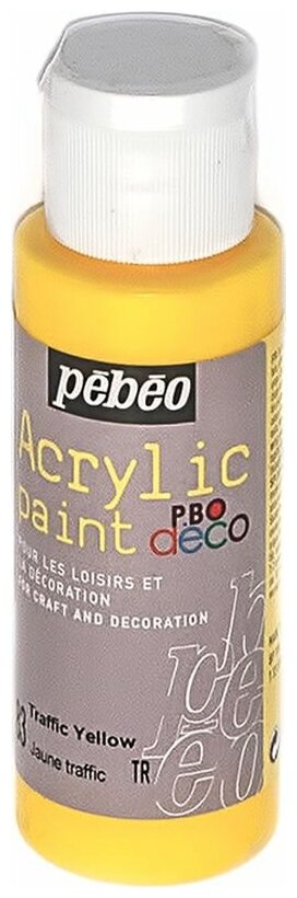 Pebeo Краска акриловая декоративная Acrylic Paint цвет 83 желтый неоновый 59 мл