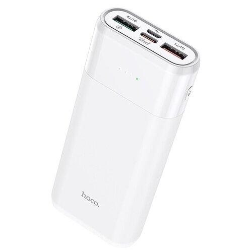 Аккумулятор внешний HOCO J61 Companion, 10000 mAh, индикатор, 2 USB выхода, Type-C, Micro USB, QC3.0, PD, цвет белый