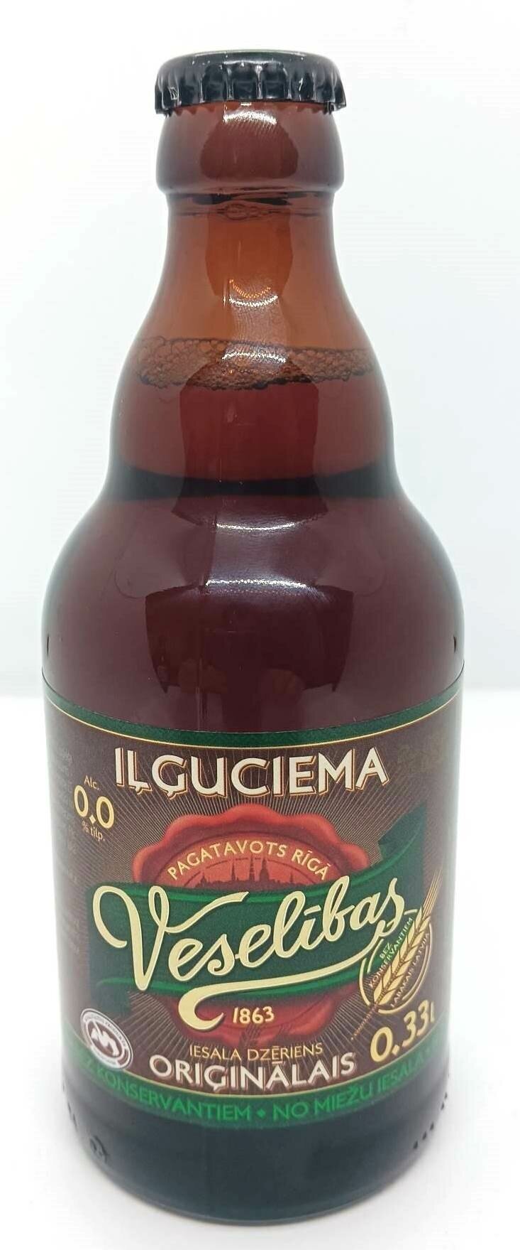 Напиток квасной ILGUCIEMA солодовый "Veselibas Originalais", 0,33л стекло - фотография № 1
