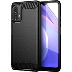 Накладка силиконовая для Xiaomi Redmi 9T карбон сталь чёрная - изображение