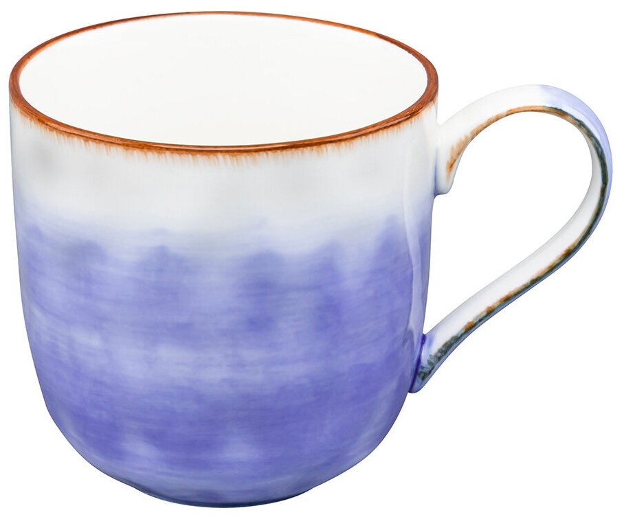 Кружка / чашка/ для чая, кофе, капучино 360 мл 13х9х9 см Elan Gallery Кантри, фиолетовая