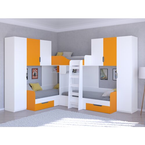 оранжевый, белый, оранжевый