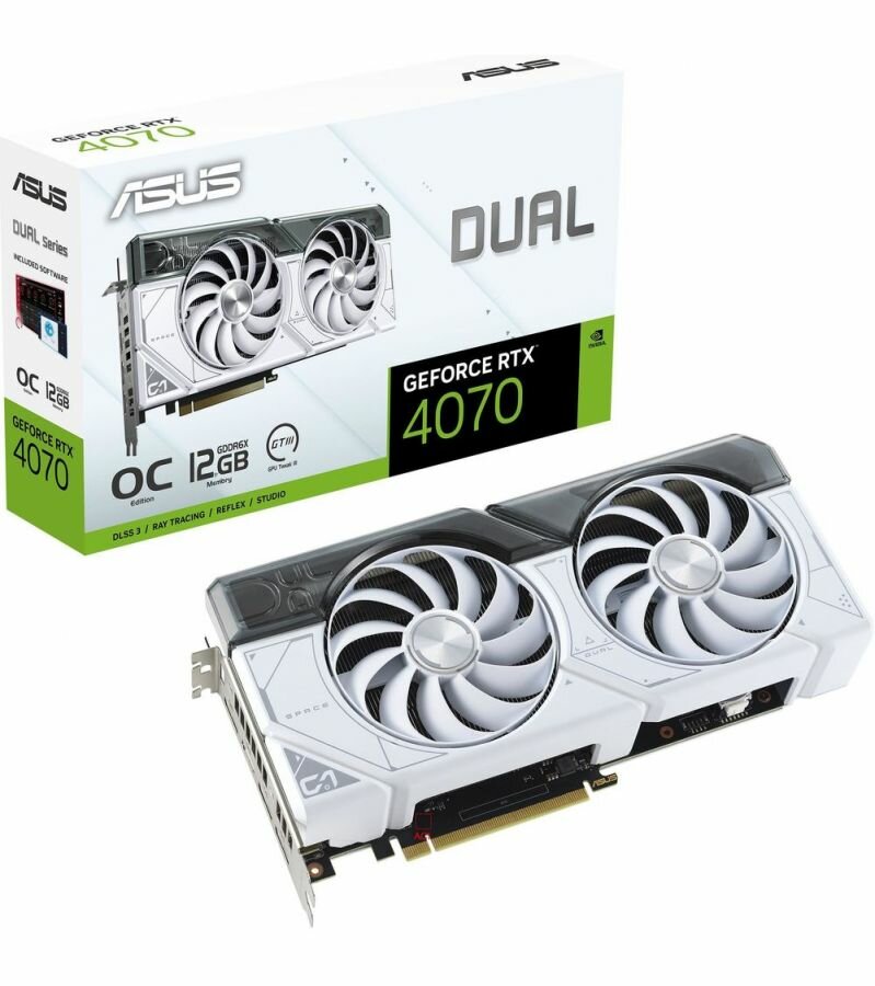 Видеокарта Asus RTX4070 12GB WHITE DUAL (90YV0IZ4-M0NA00)